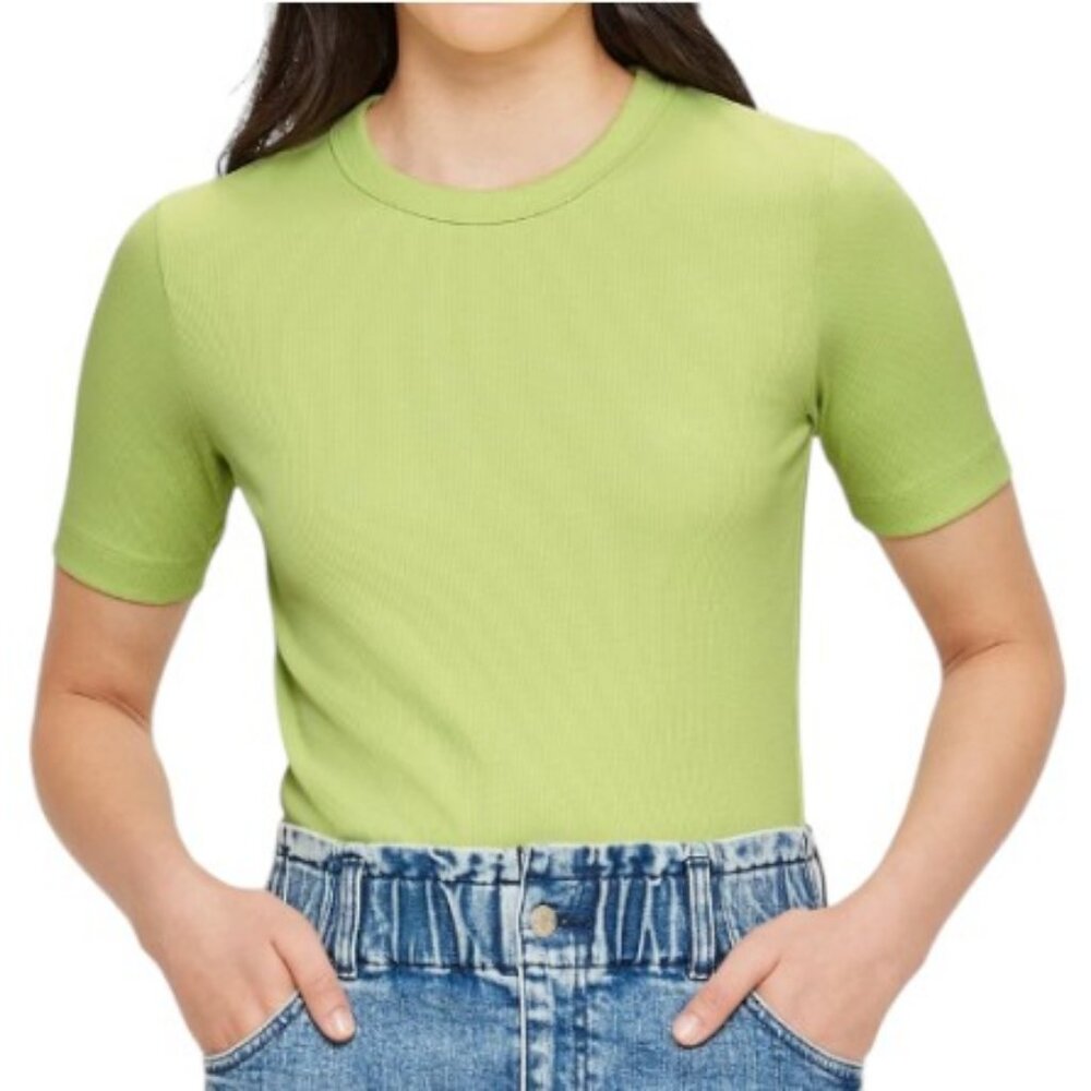 Elle lime green short sleeve crew neck t-shirt size S